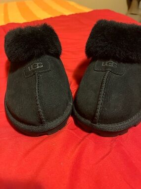 UGG Toddlers' Black Shearling-Trim Slip-On Clogs